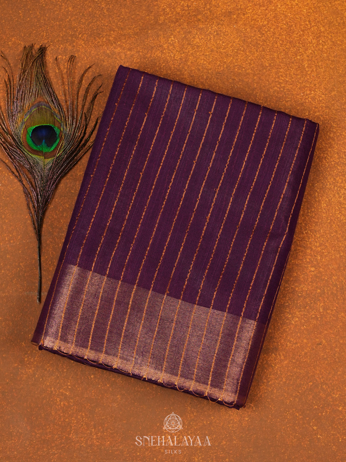 Purple Bamboo Silk Saree