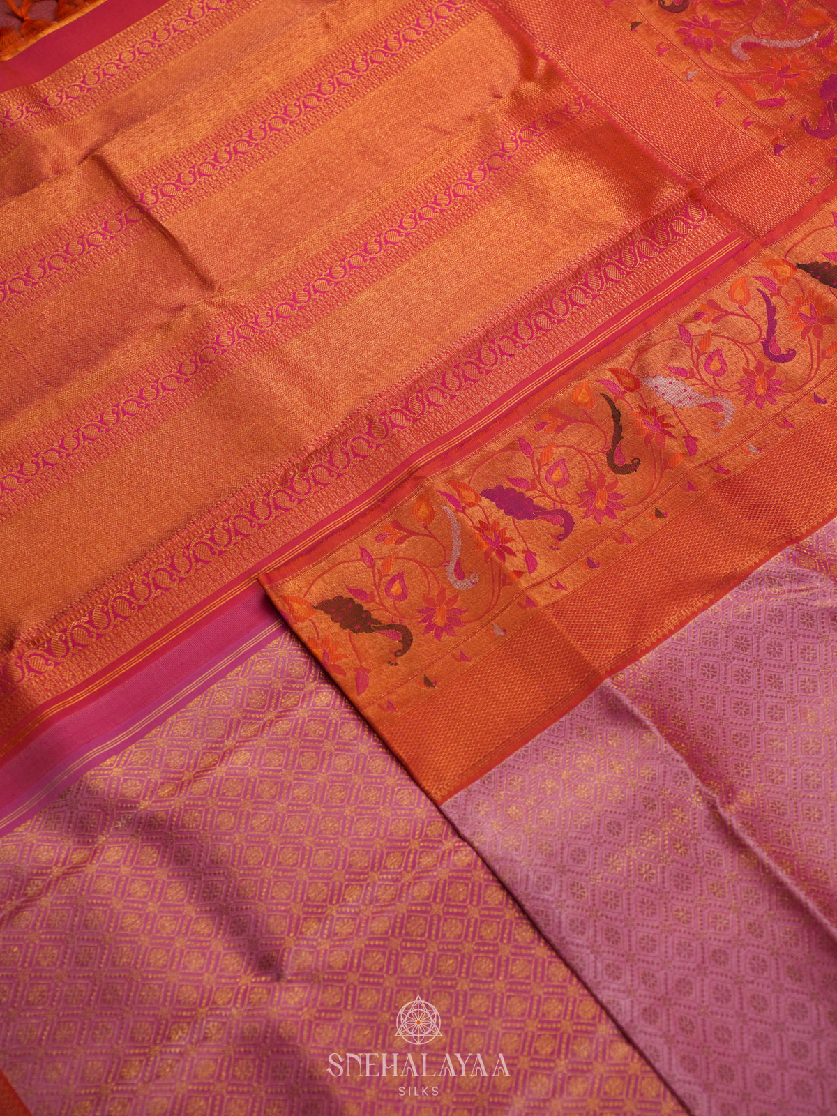 Pale Pink Kanjivaram Silk Saree