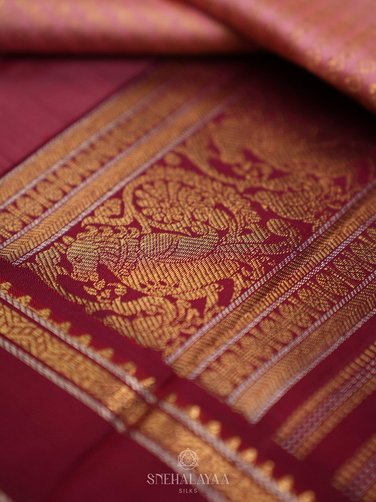 Peach Kanjivaram Silk Saree