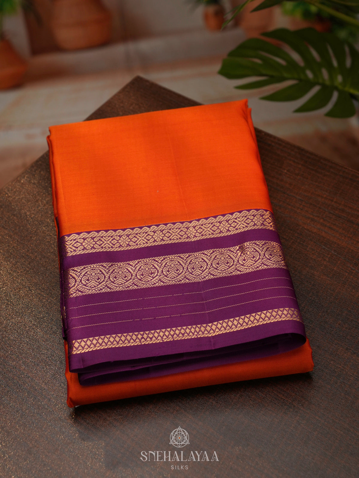 Orange Kanjivaram Silk Saree