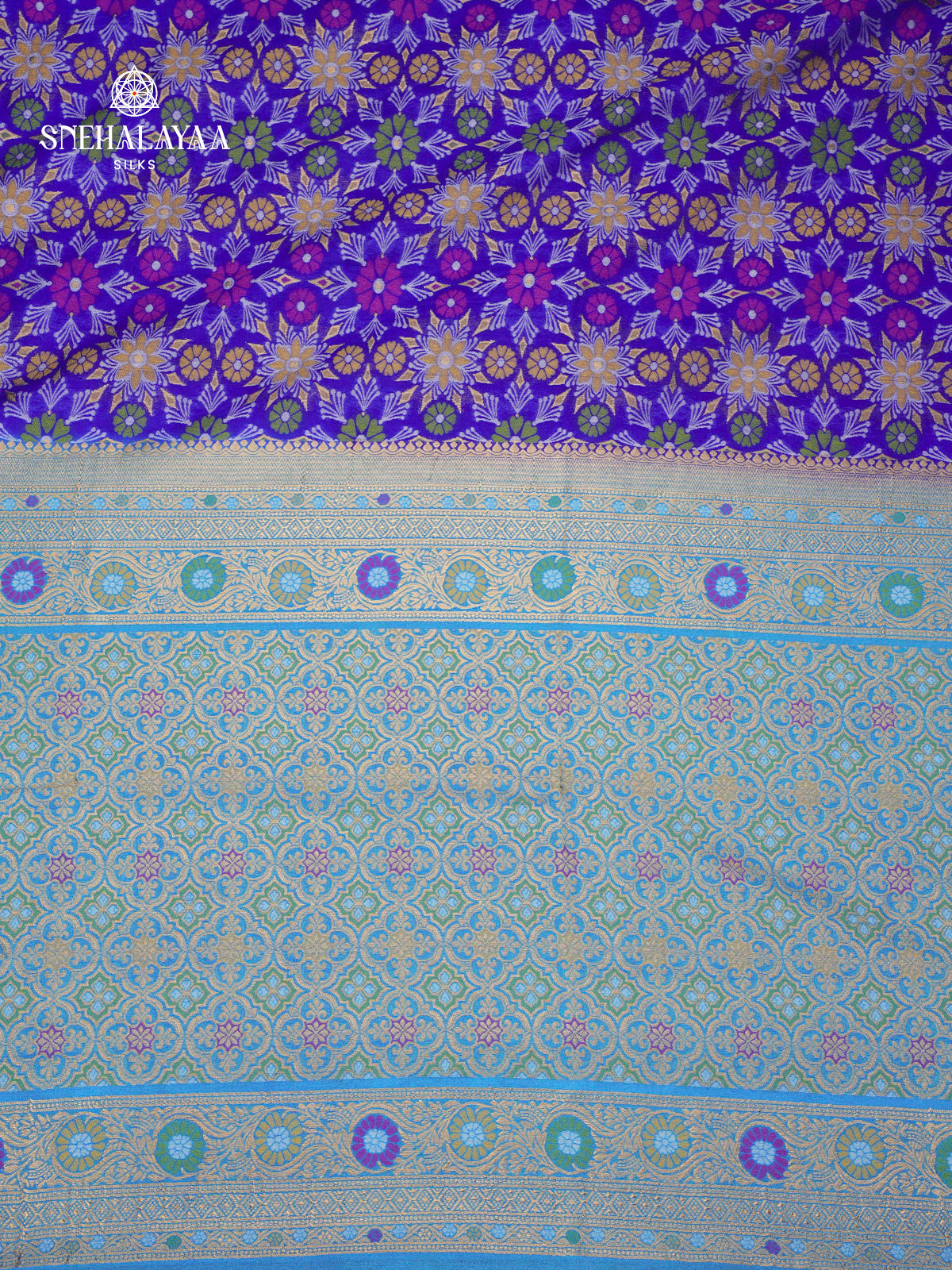 Rich Blue Ikat Saree