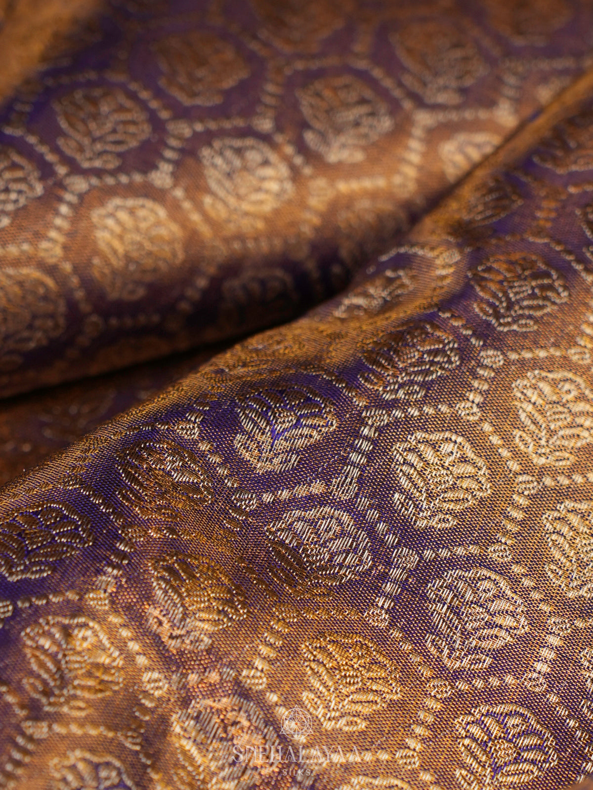 Golden Kanjivaram Silk Saree