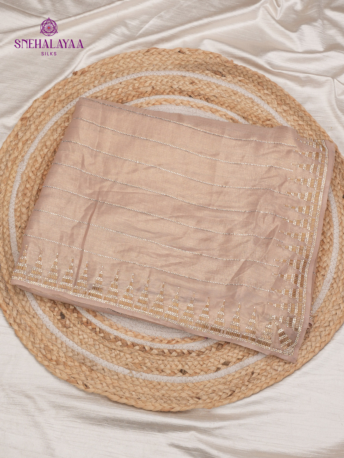 Cream Designer Saree