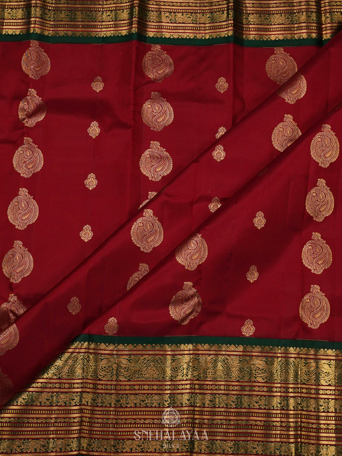 Maroon Kanjivaram Silk Saree