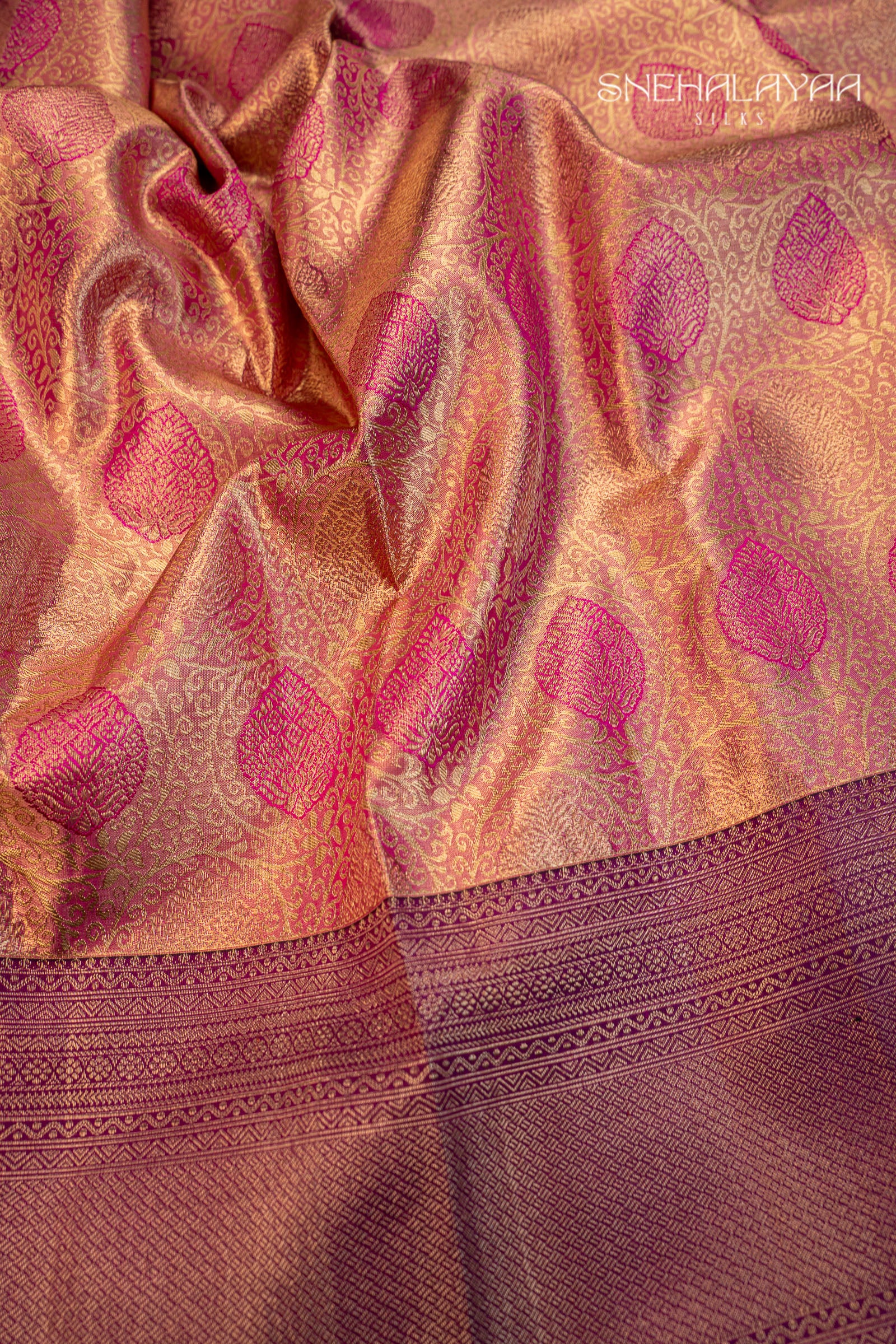 Pink Kancheevaram Tissue Silk Saree