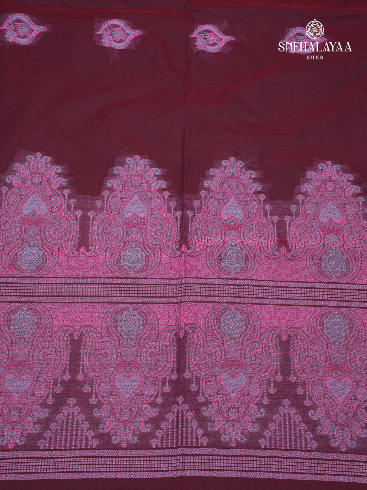 Magenta Handloom Cotton Saree