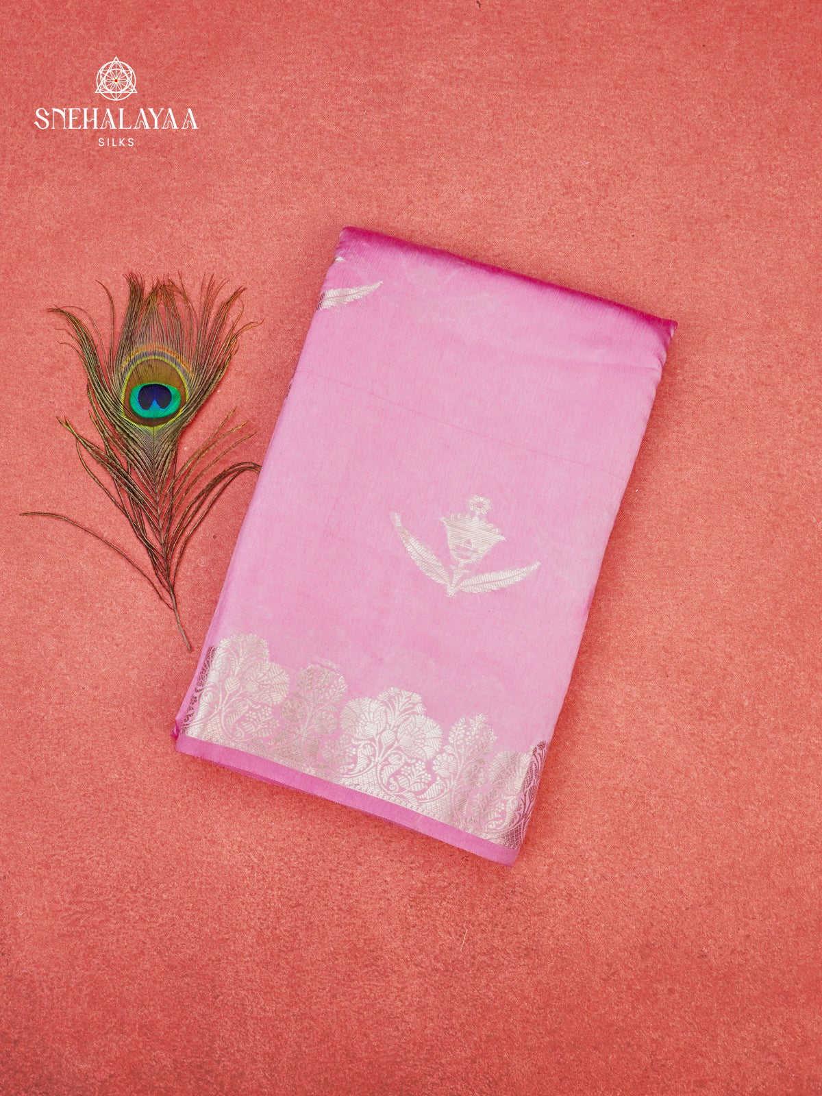 Pink Banaras Dupion Silk Saree