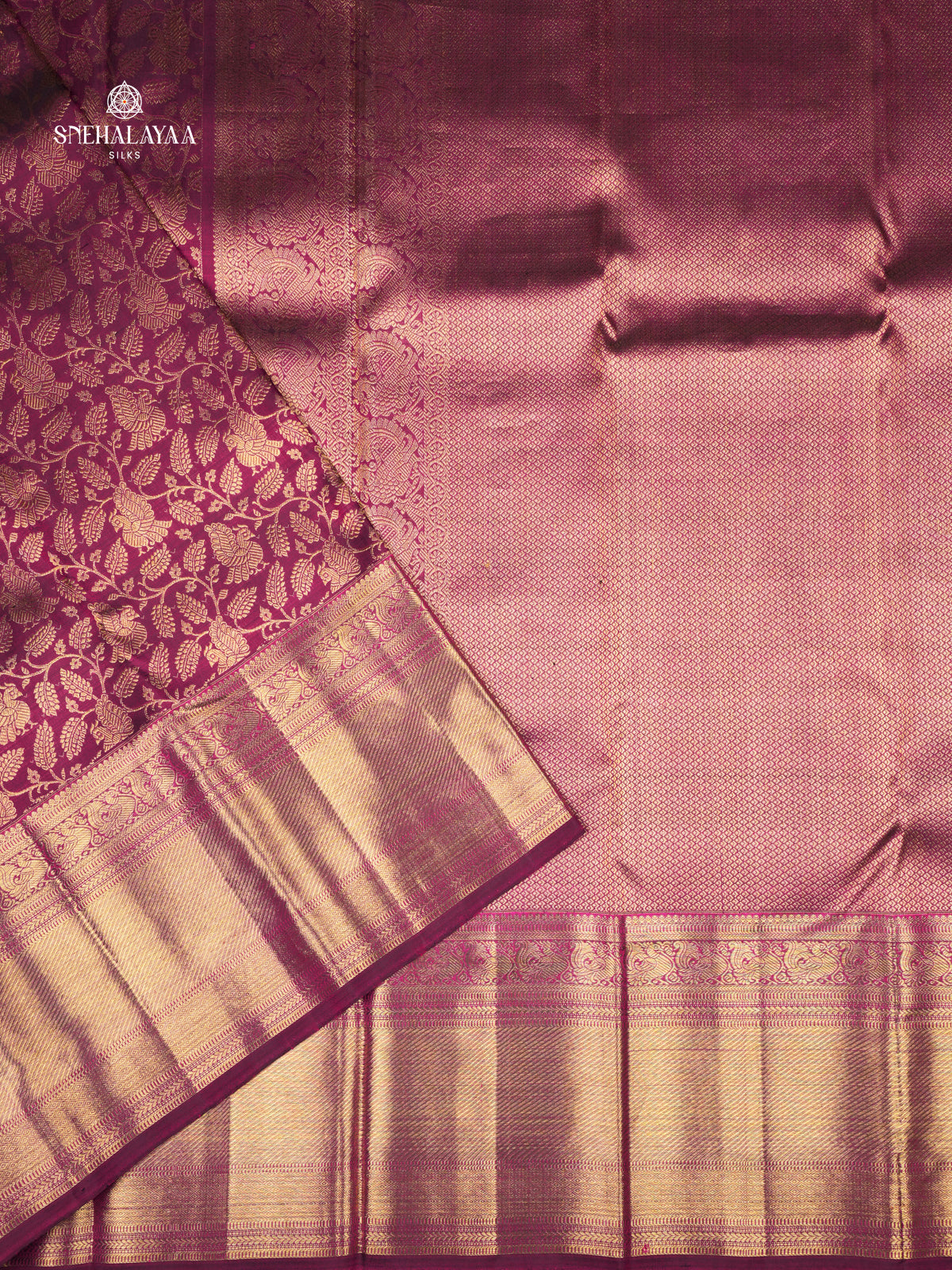 Magenta Kanjivaram silk saree