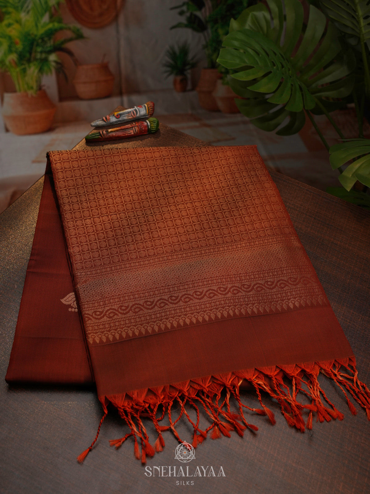 Burgundy Soft Silk Saree