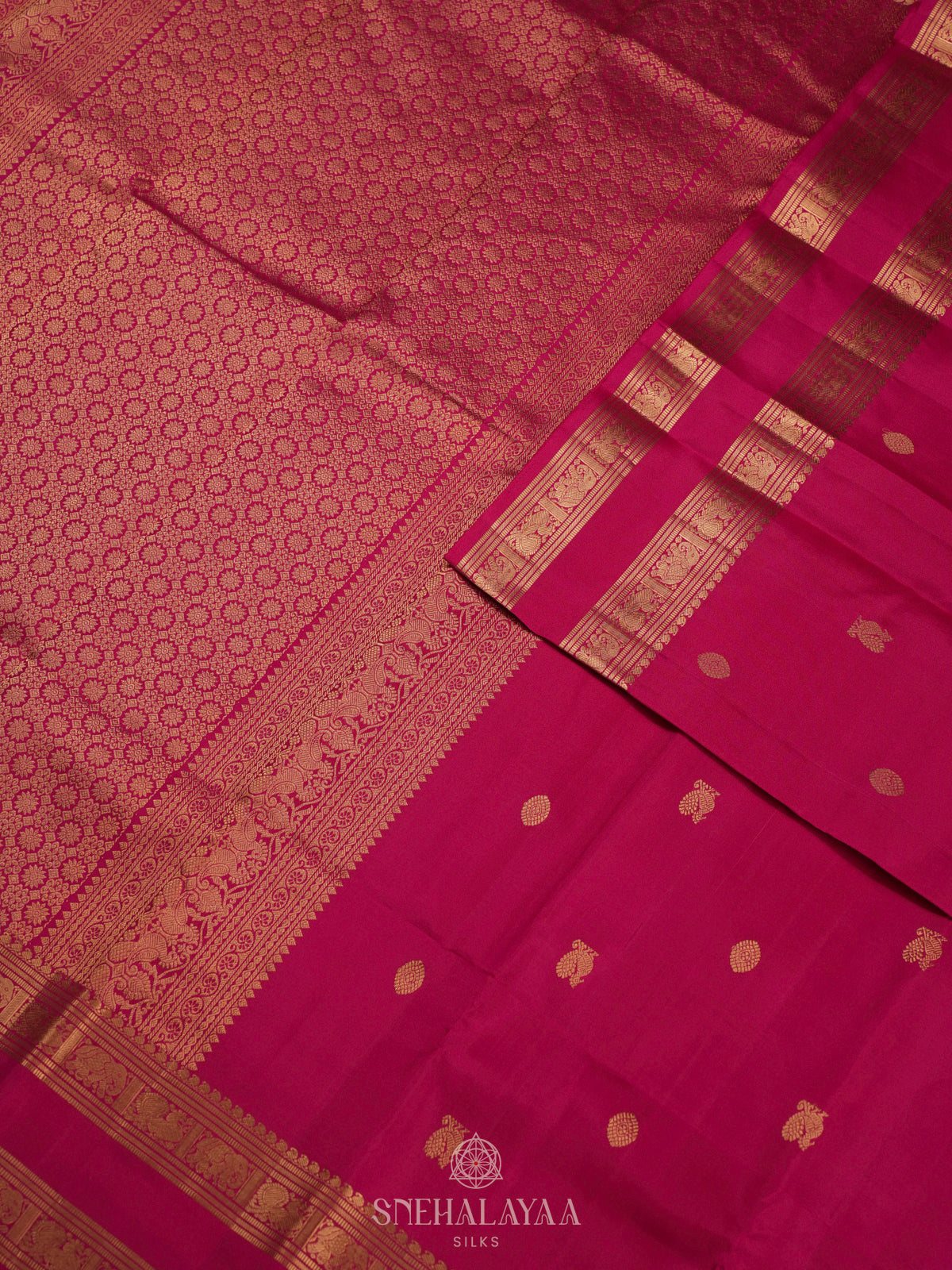 Rani Pink Kanjivaram Silk Saree