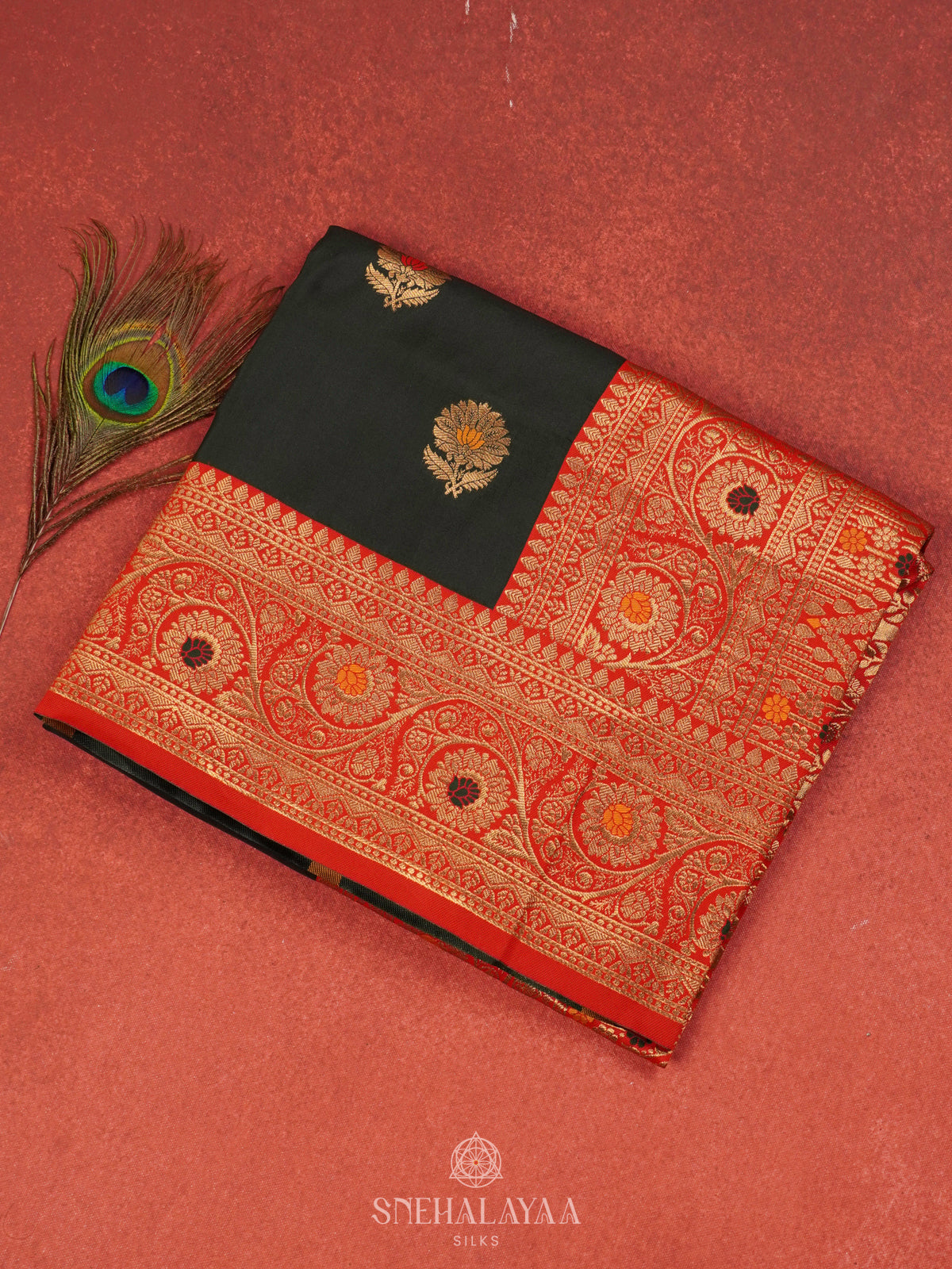 Black Banaras Katan Silk Saree