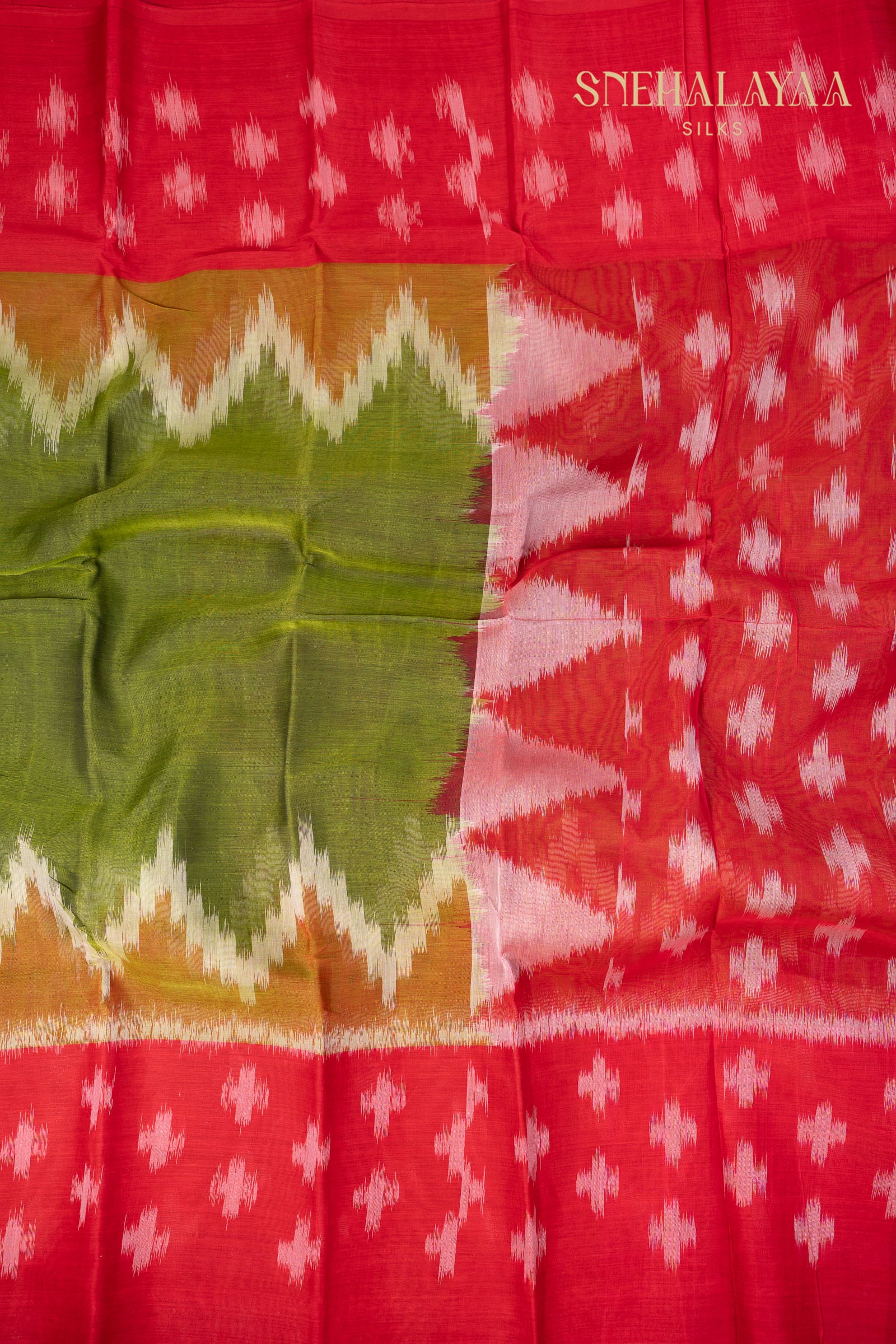 Pear Green Bengal Cotton Saree