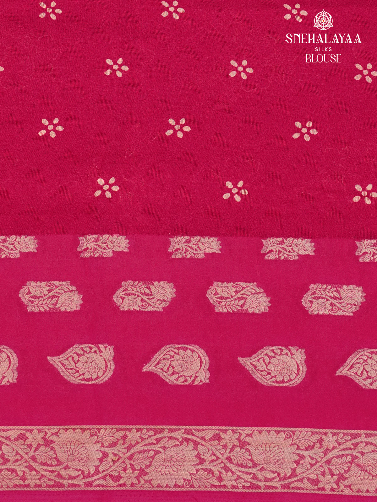 Rani Pink Printed Matka Saree
