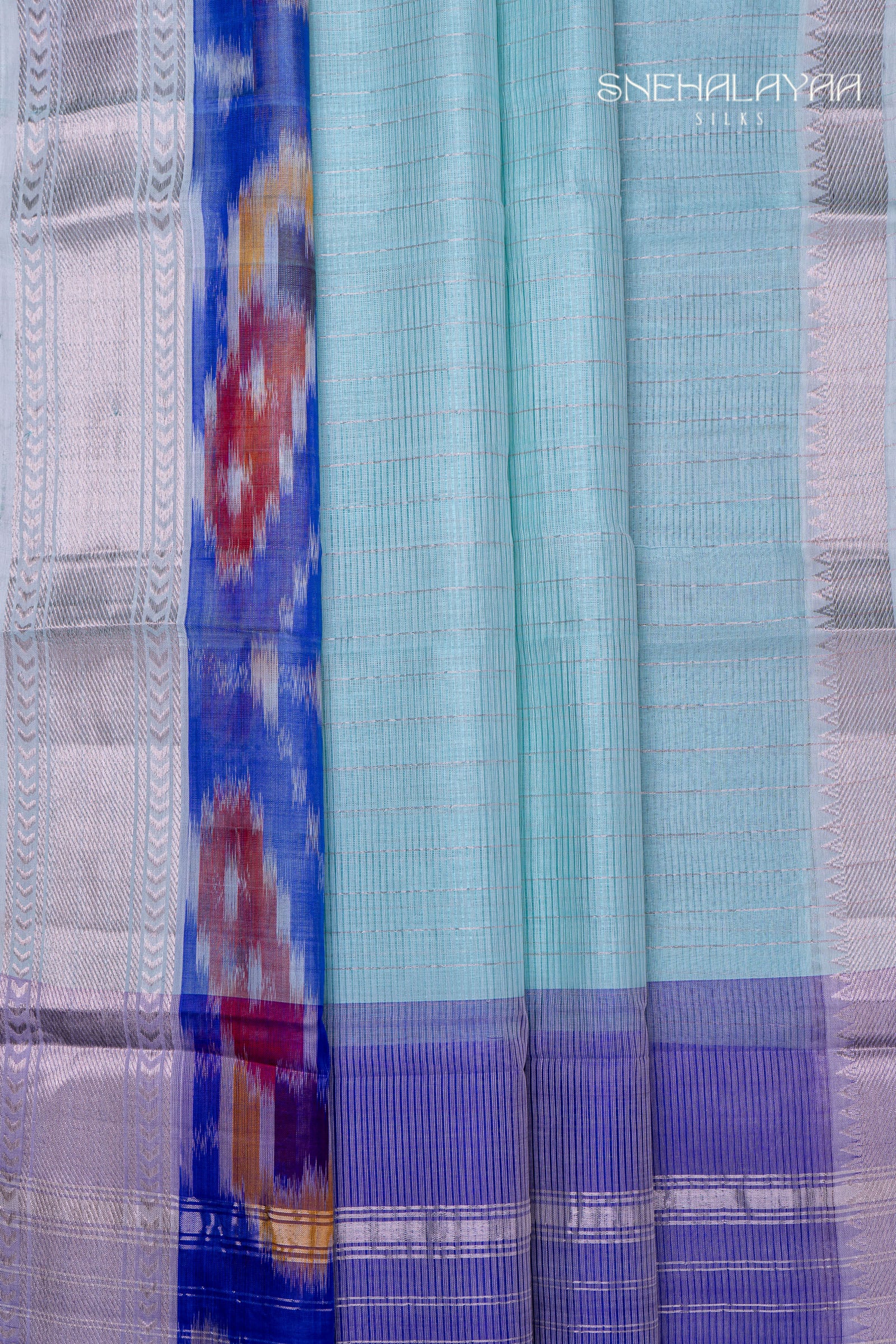 Mint Green Mangalgiri Silk Saree