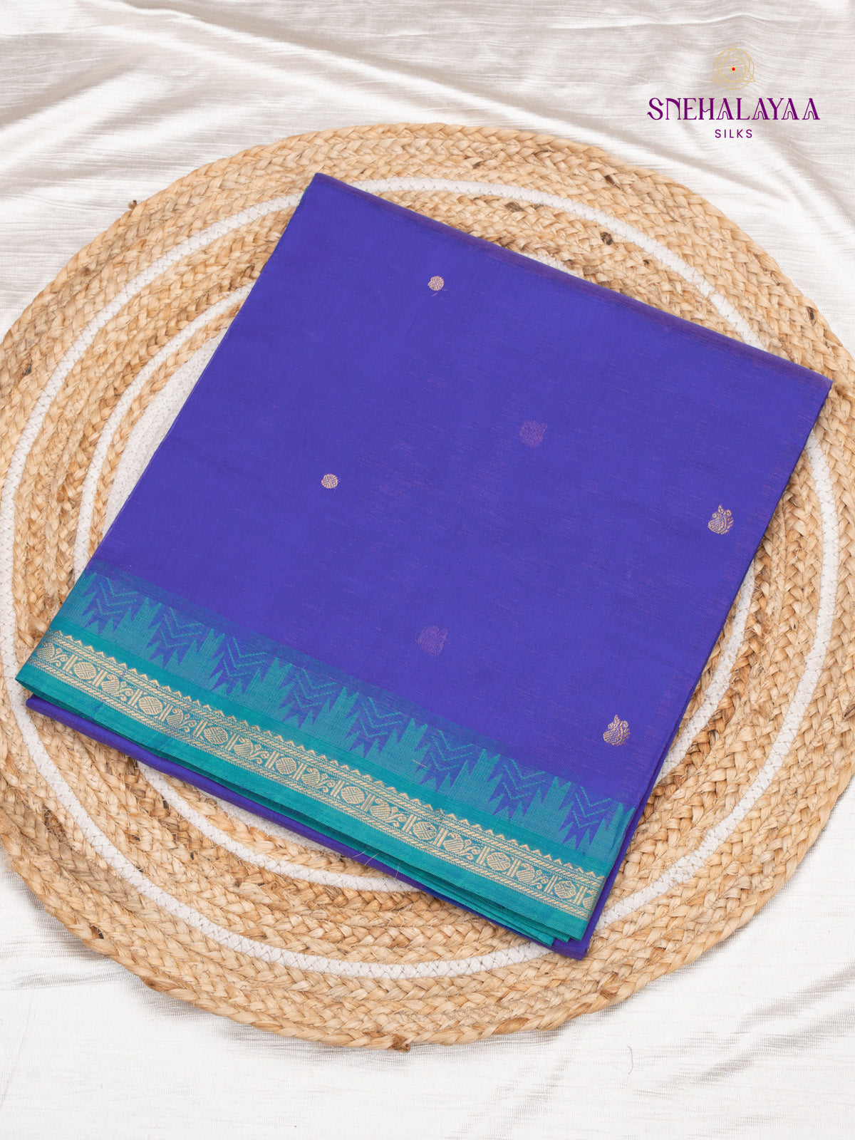 Blue Kanchi Silk Cotton Saree