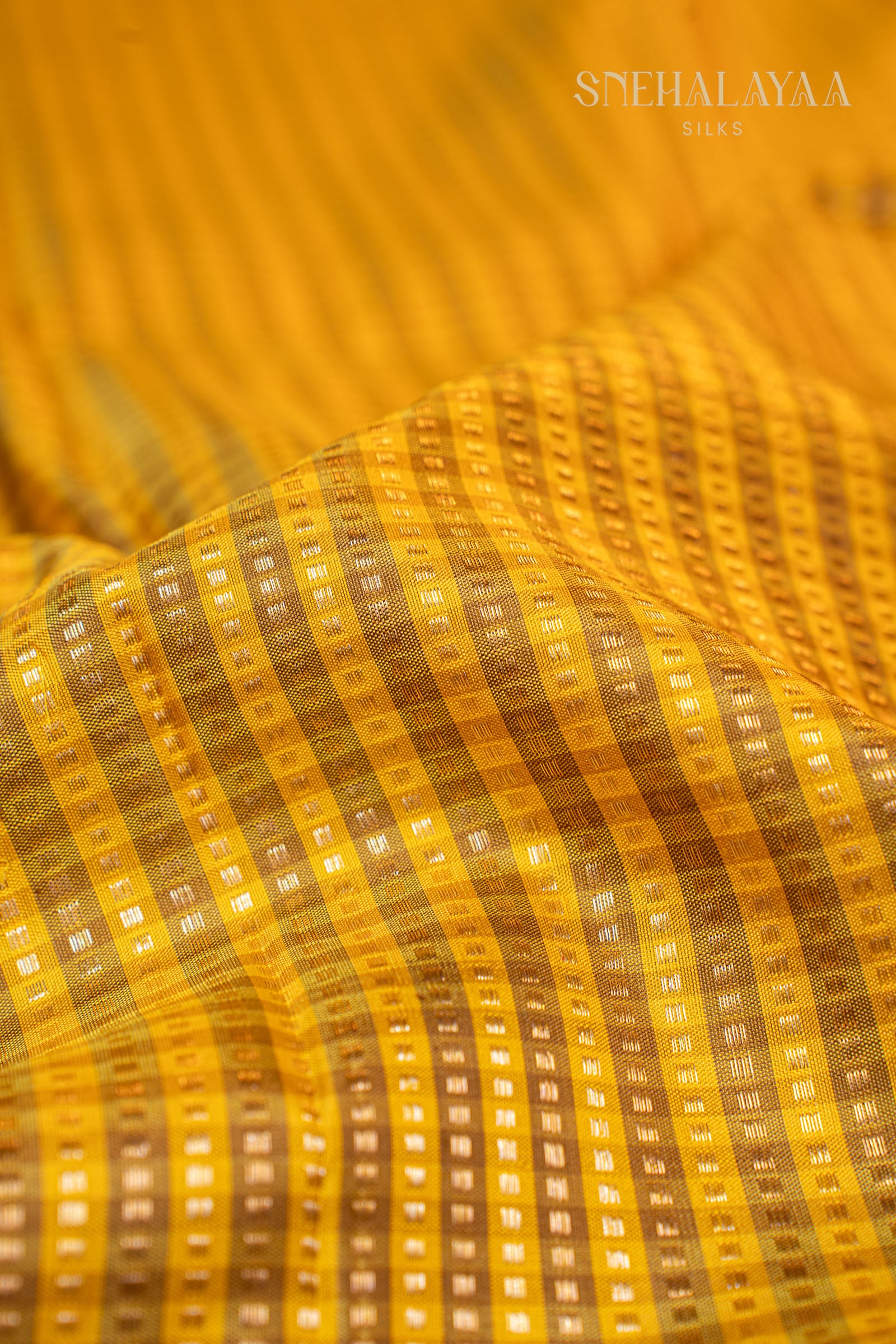 Mustard Yellow Kancheevaram Silk Saree