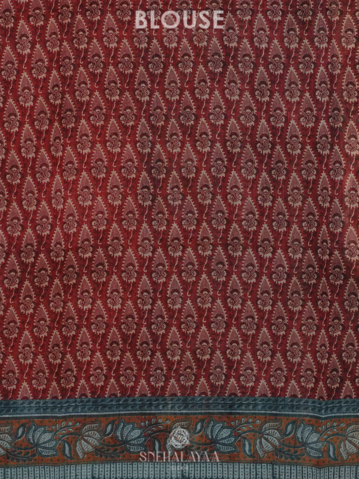 Maroon Linen Saree