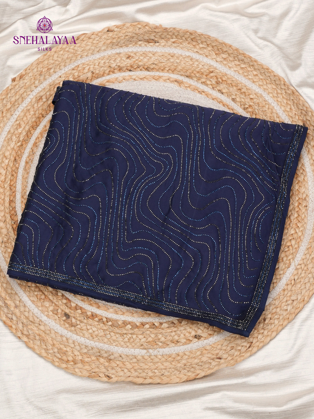 Navy Blue Designer Saree