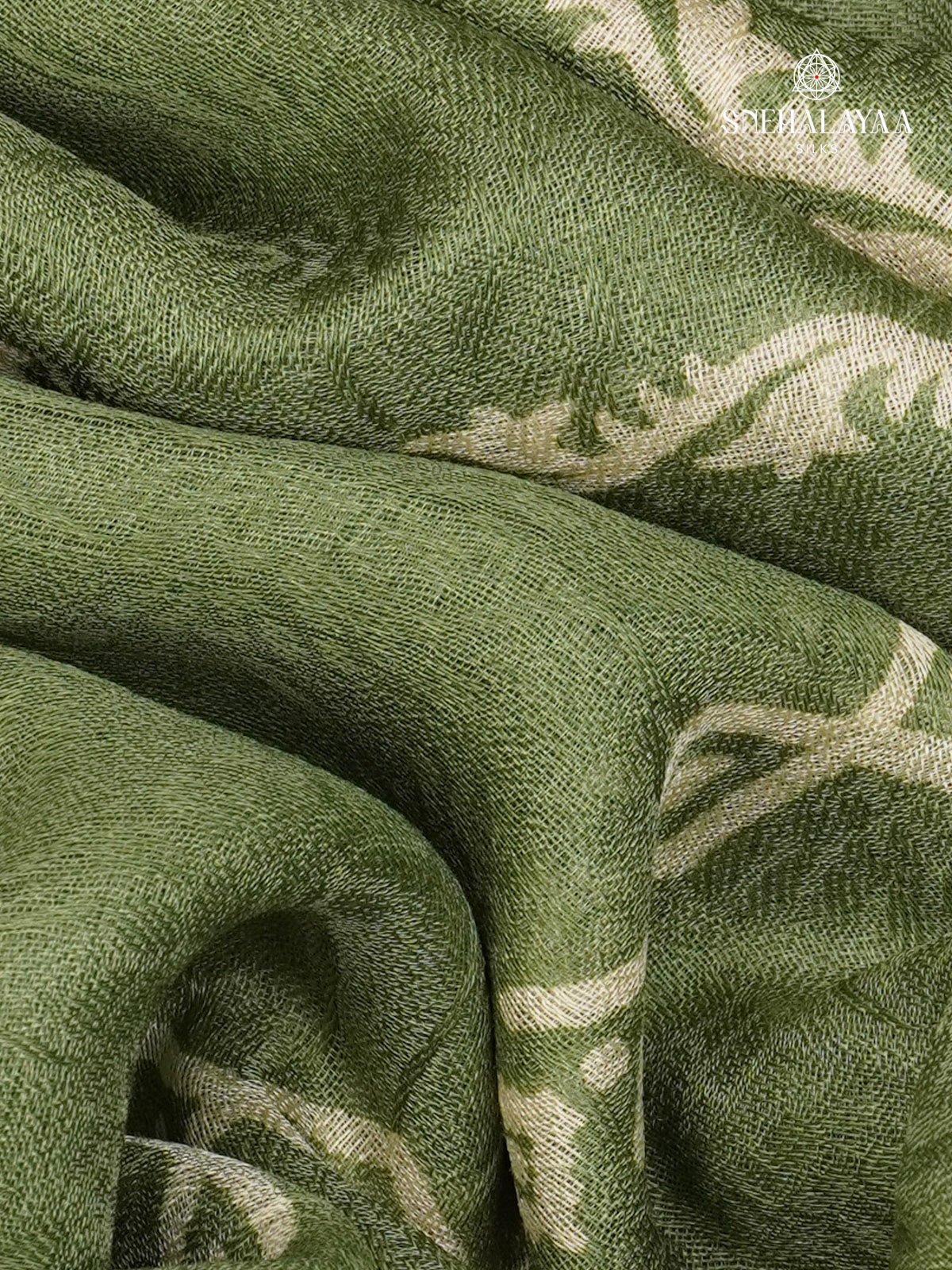 Pastel Green Printed Matka Saree