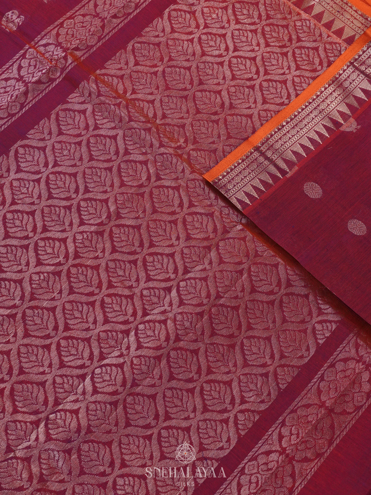 Pink Mangalagiri Kuppadam Silk Cotton Saree