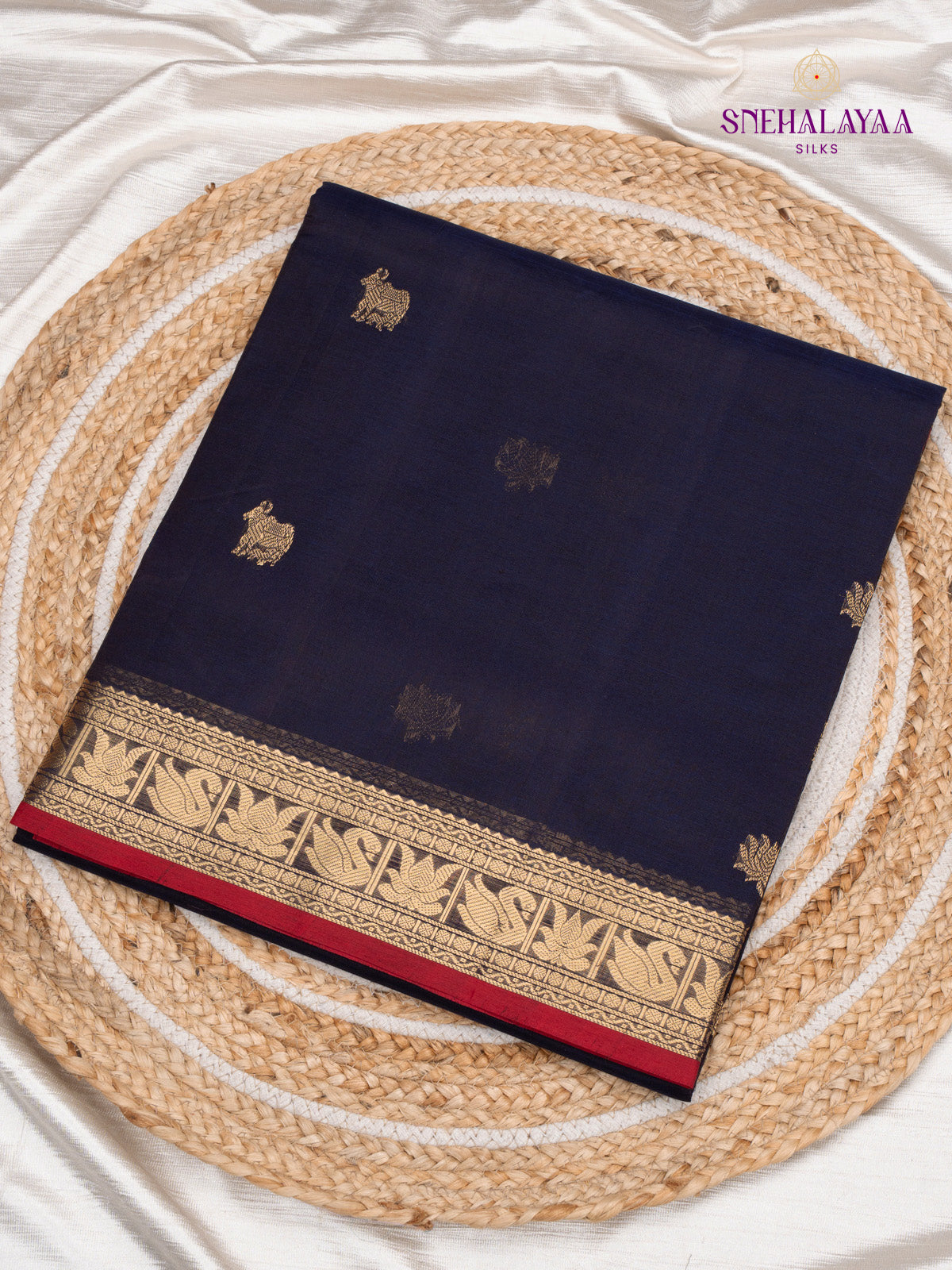 Black Kanchi Silk Cotton Saree