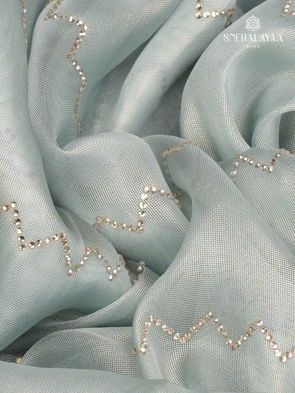 Pastel Blue Designer Saree