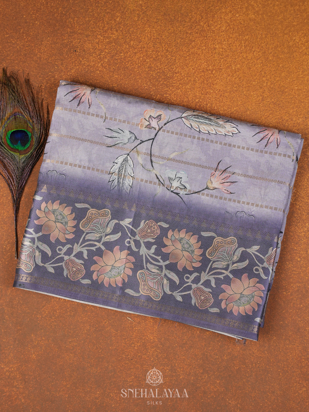 Pastel Purple Tussar Saree