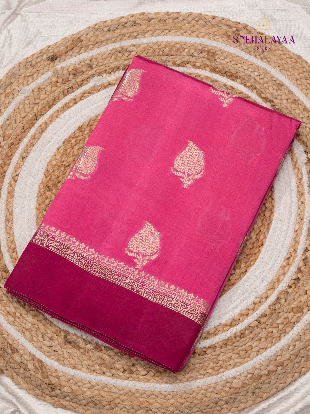 Pink Banaras Dupion Saree