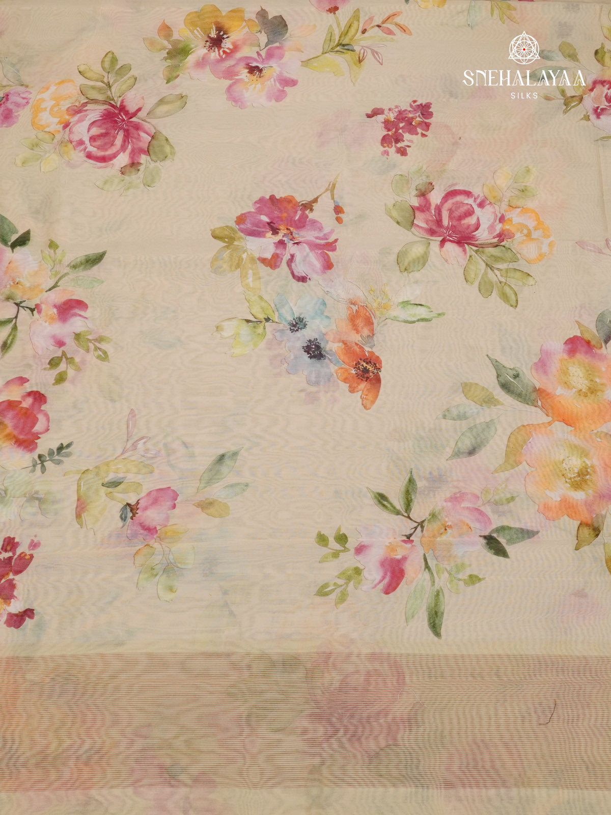 Cream Chanderi Saree