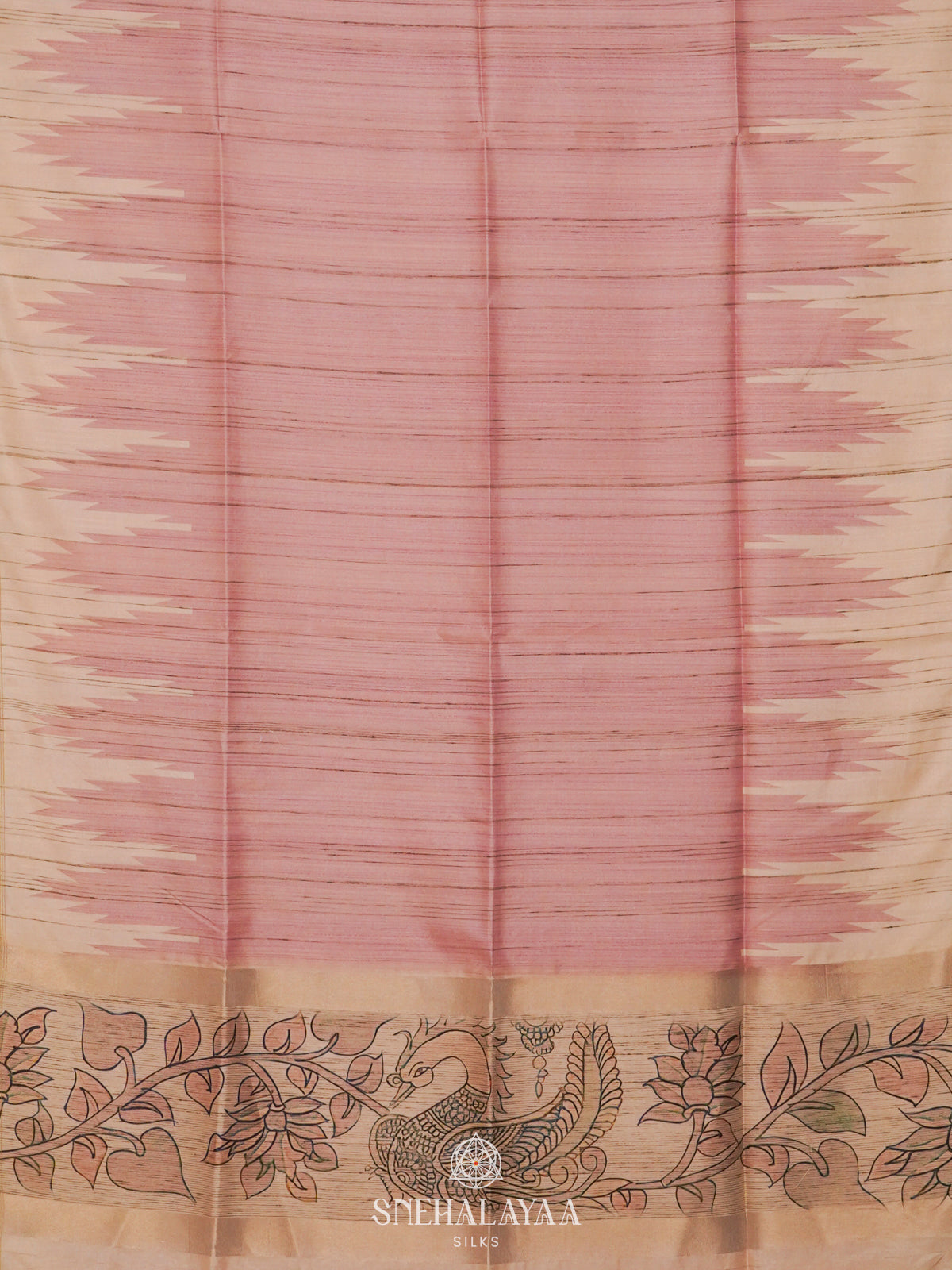 Pale Pink Tussar Saree