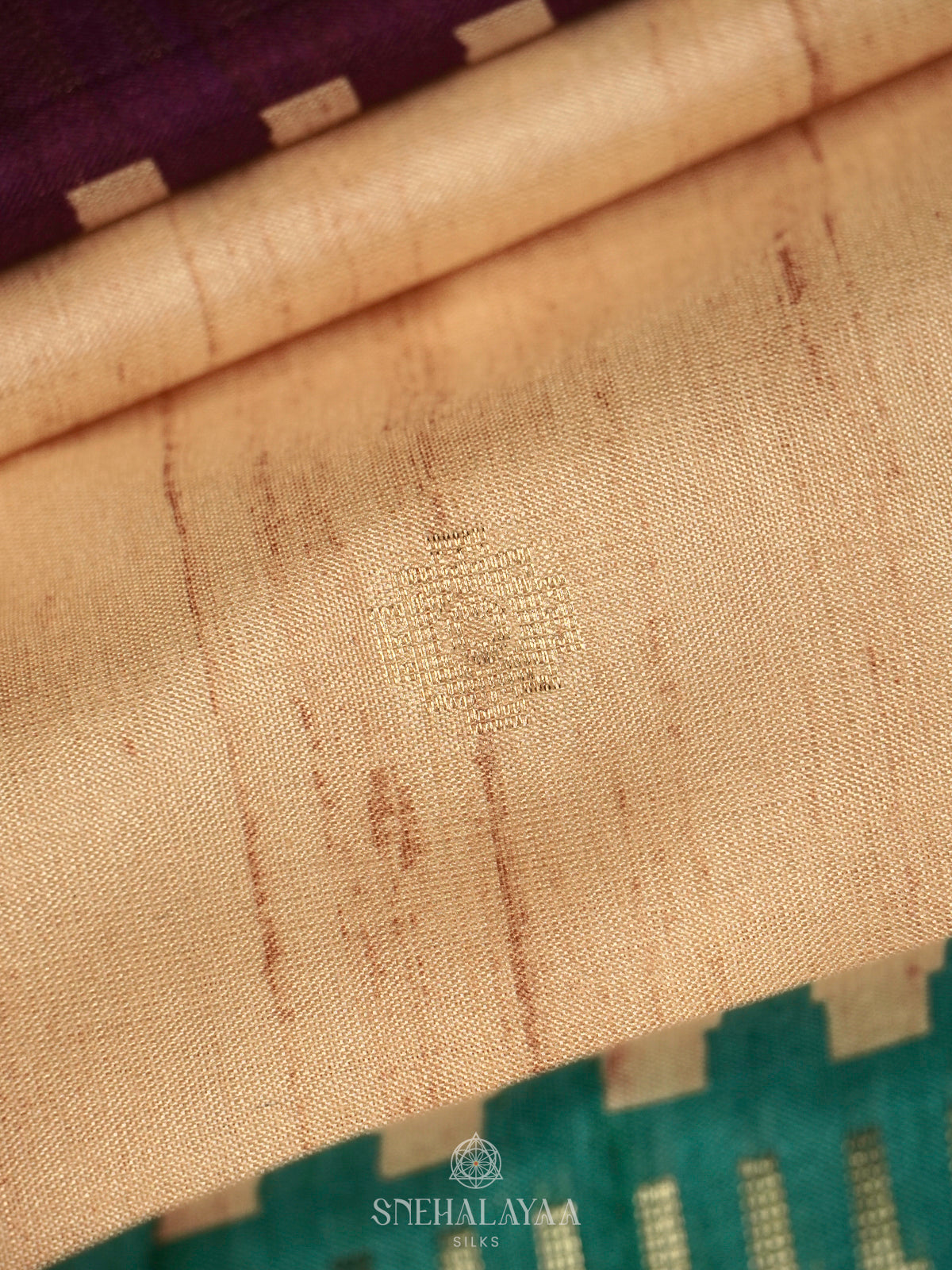 Cream With Purple Border Tussar Saree