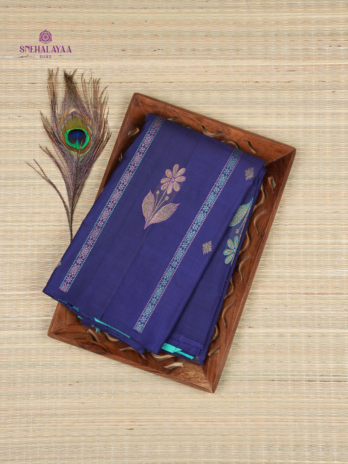 Navy Blue Kanjivaram Silk Saree