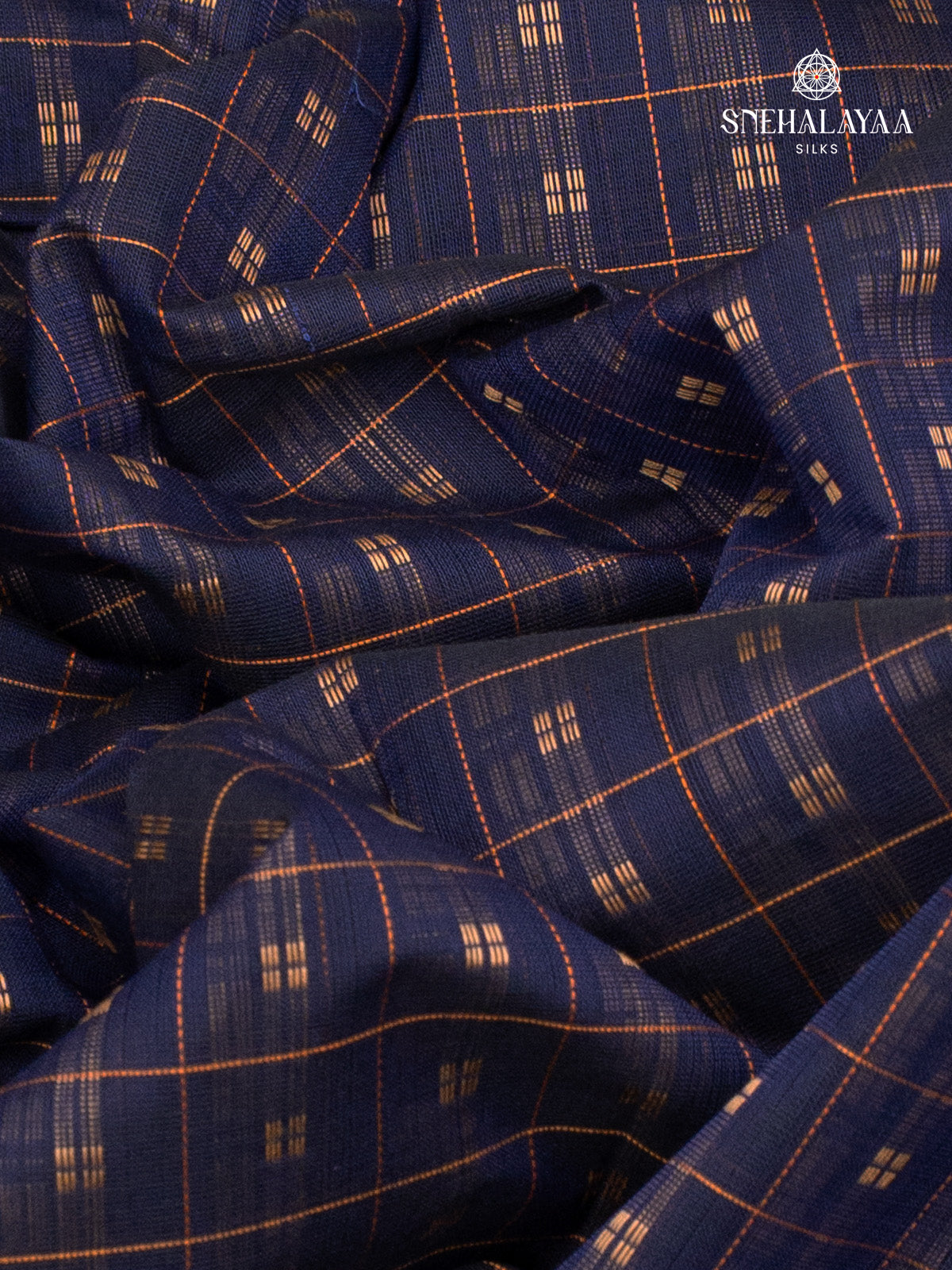 Navy Blue Pure Kanchi Cotton Saree