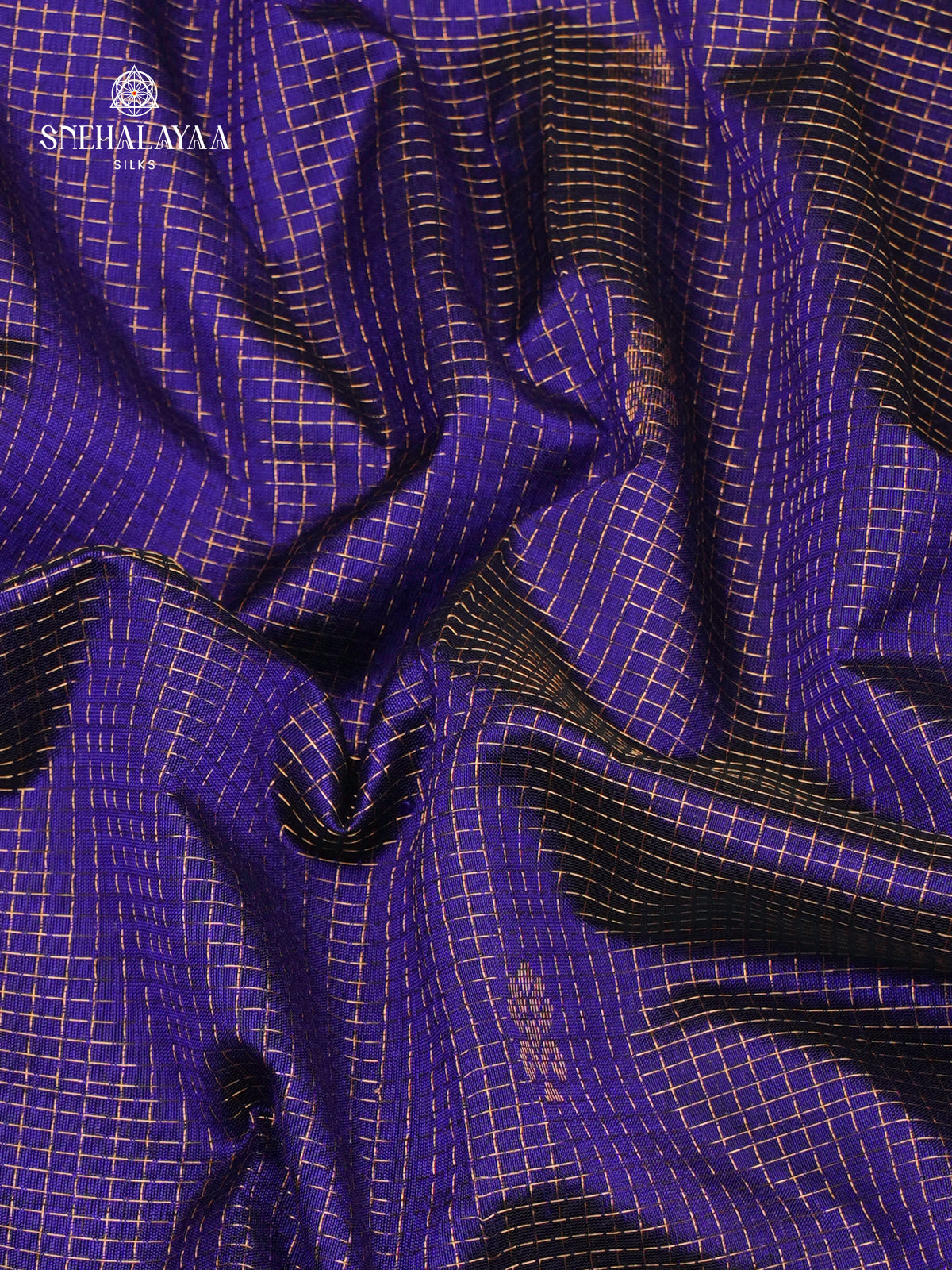 Royal Blue Kuppadam Silk Cotton Saree with Red Zari Border