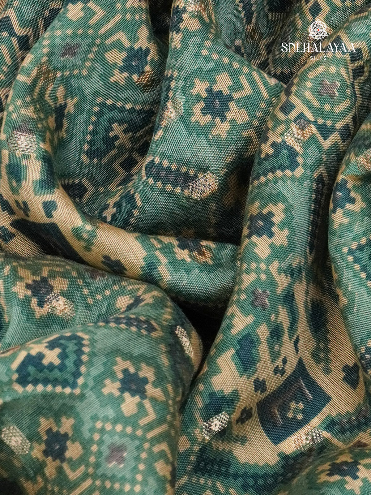 Teal Chanderi Saree