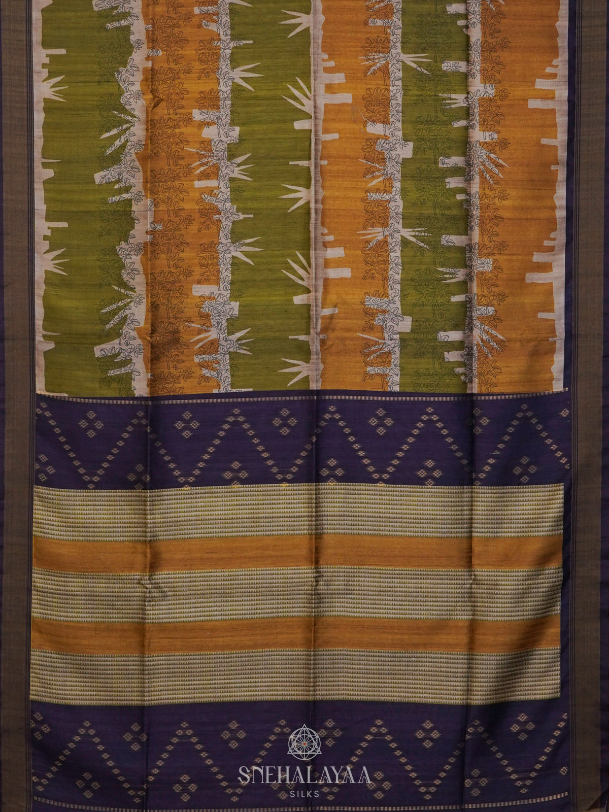 Olive Green Jute Saree