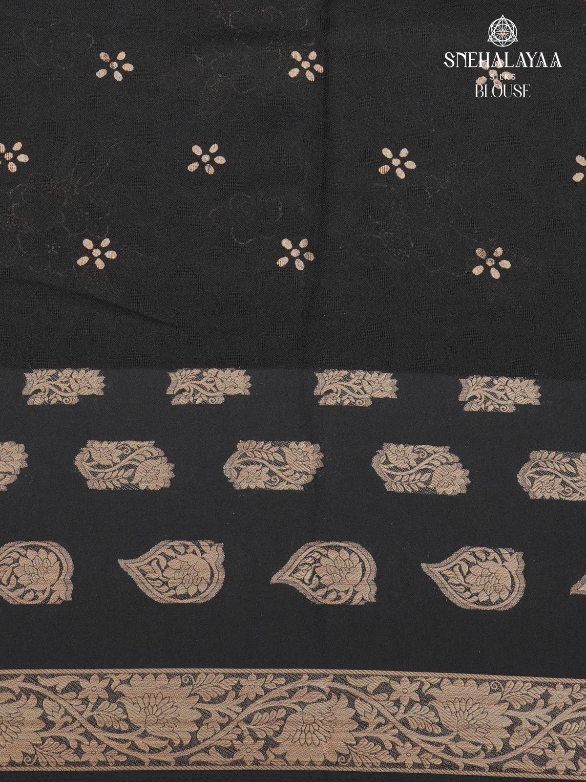 Black Printed Matka Saree