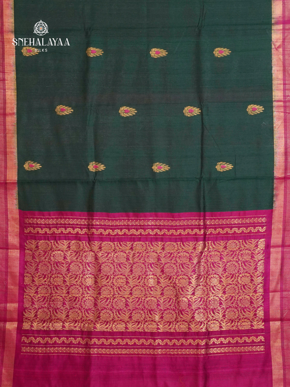Green Dupion Silk Saree