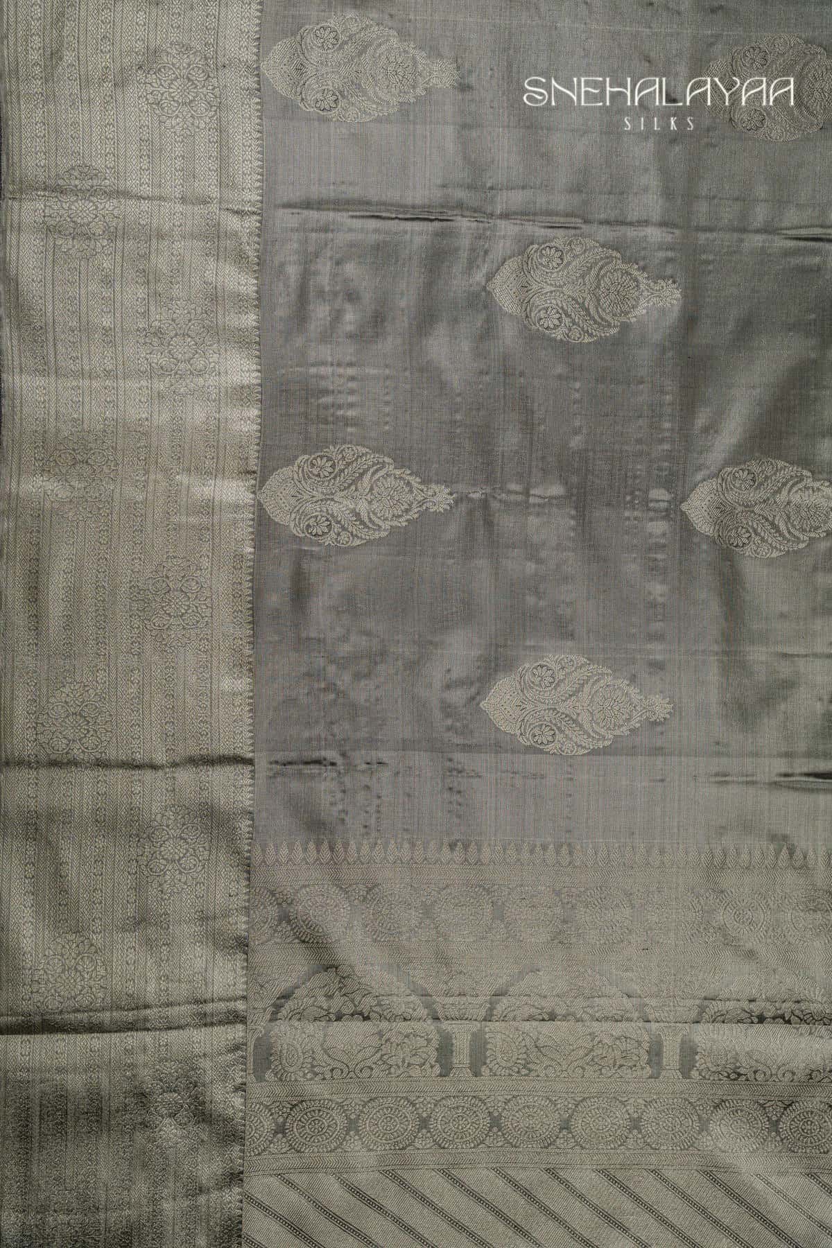 Grey Kancheevaram Tissue Silk Saree