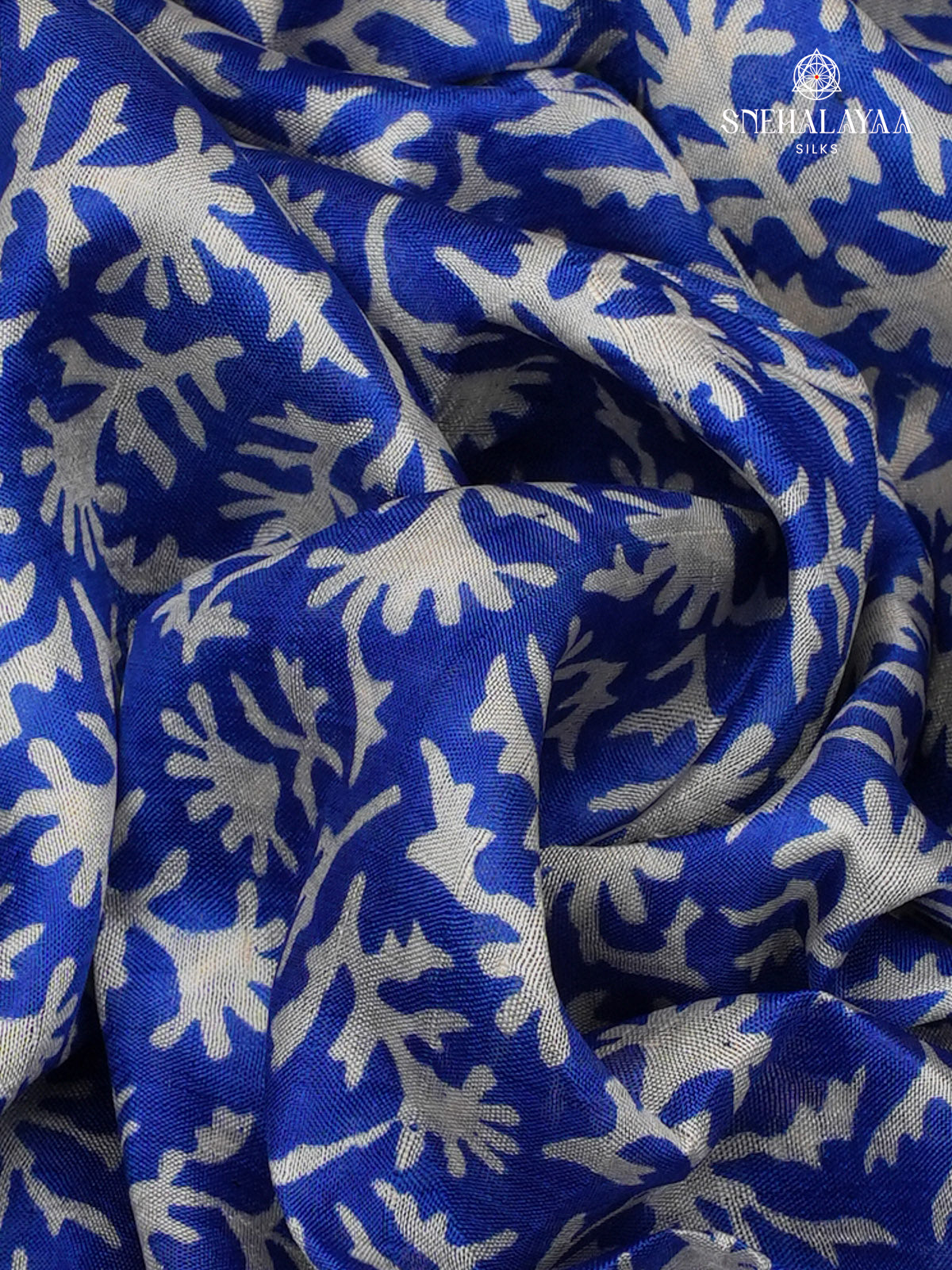 Blue Tussar Silk Saree