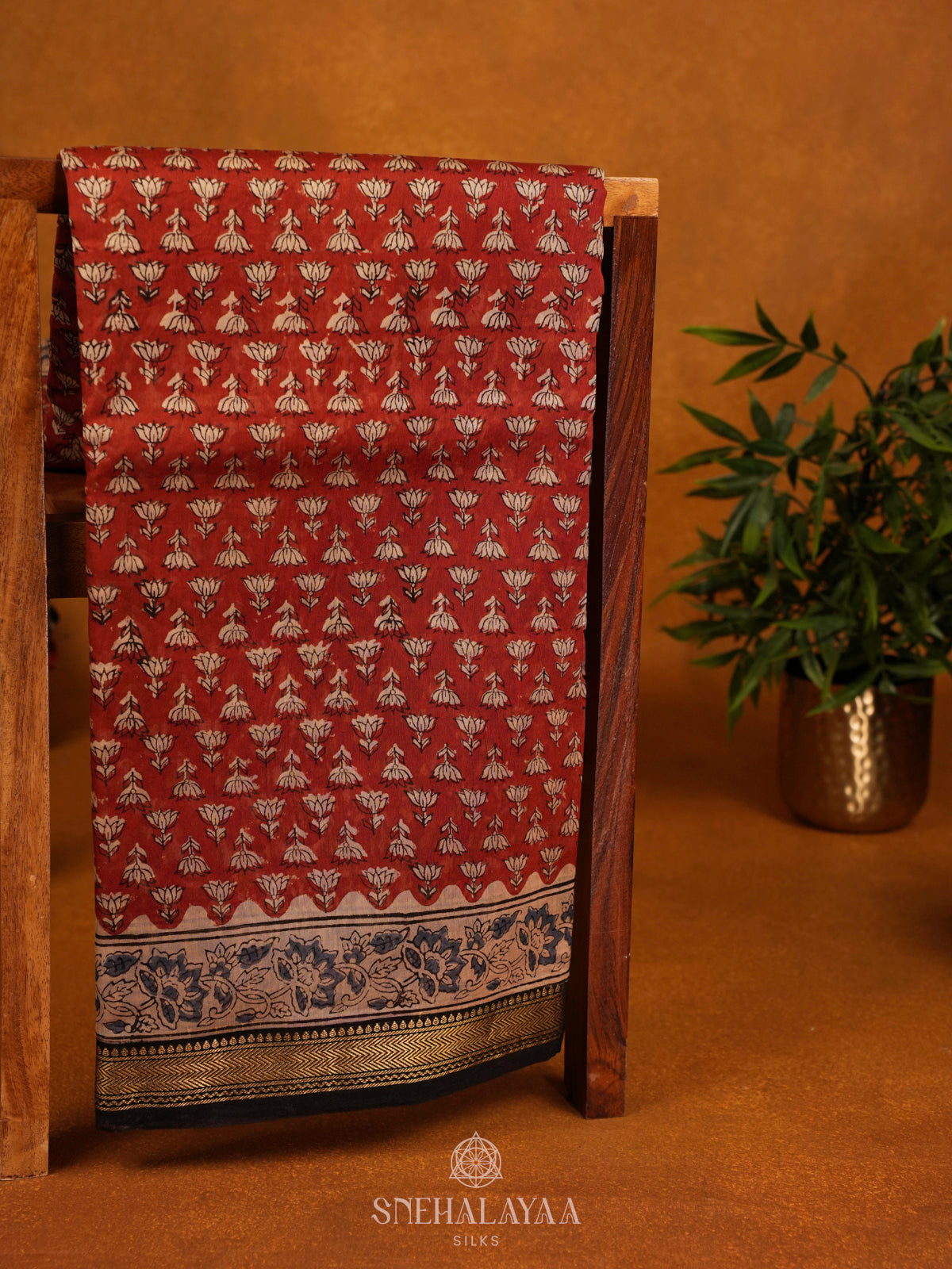 Maroon Chanderi Saree