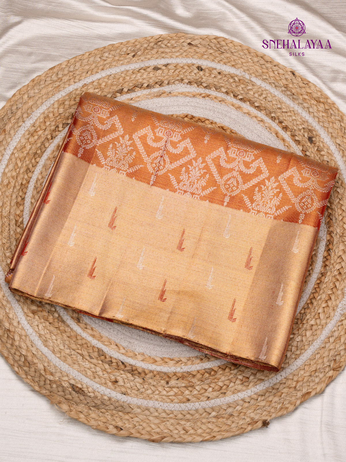 Rustic Orange Kanjivaram Silk Saree
