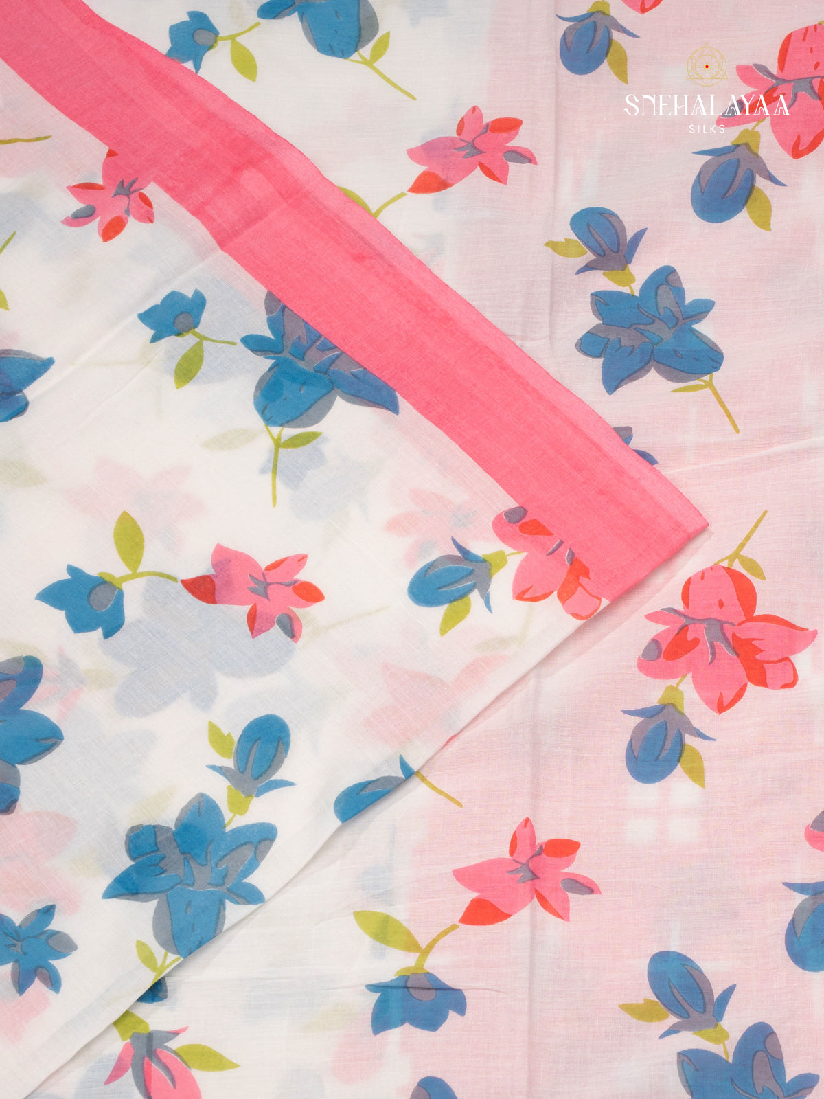 White Jaipur Cotton Saree