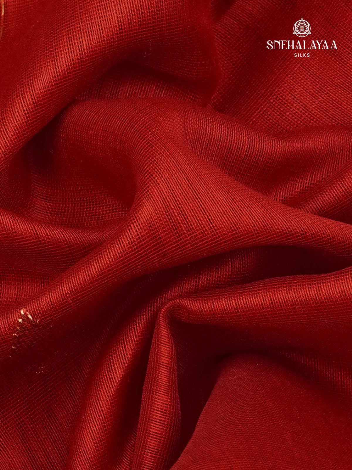 Red Maheshwari Silk cotton Saree