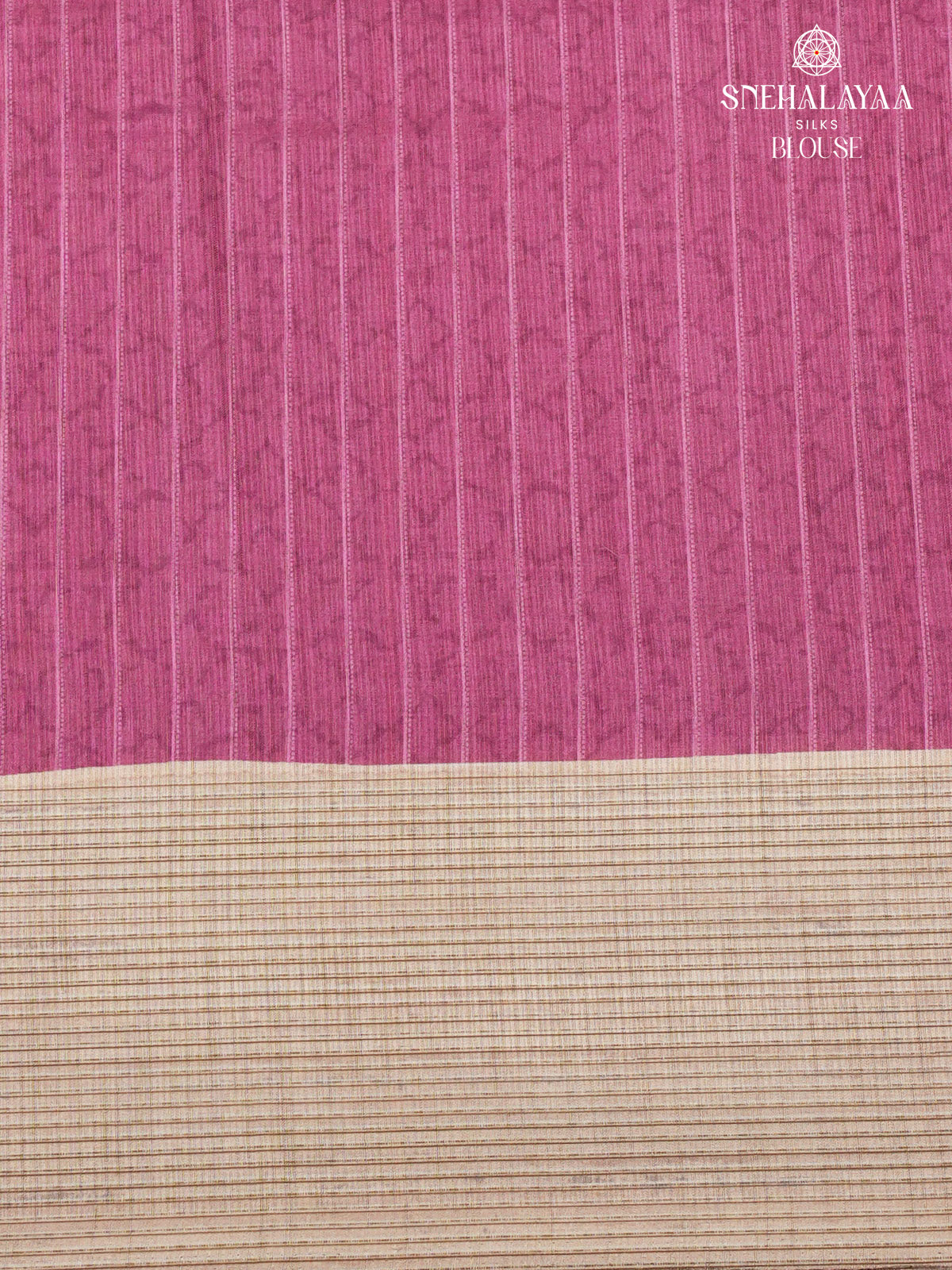 Magenta Printed Tussar Saree