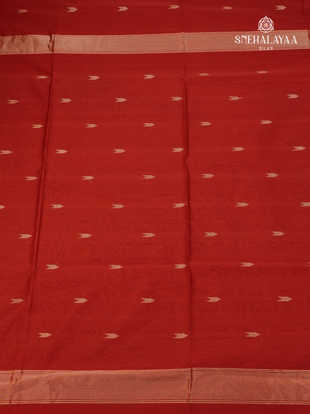Red Maheshwari Silk cotton Saree
