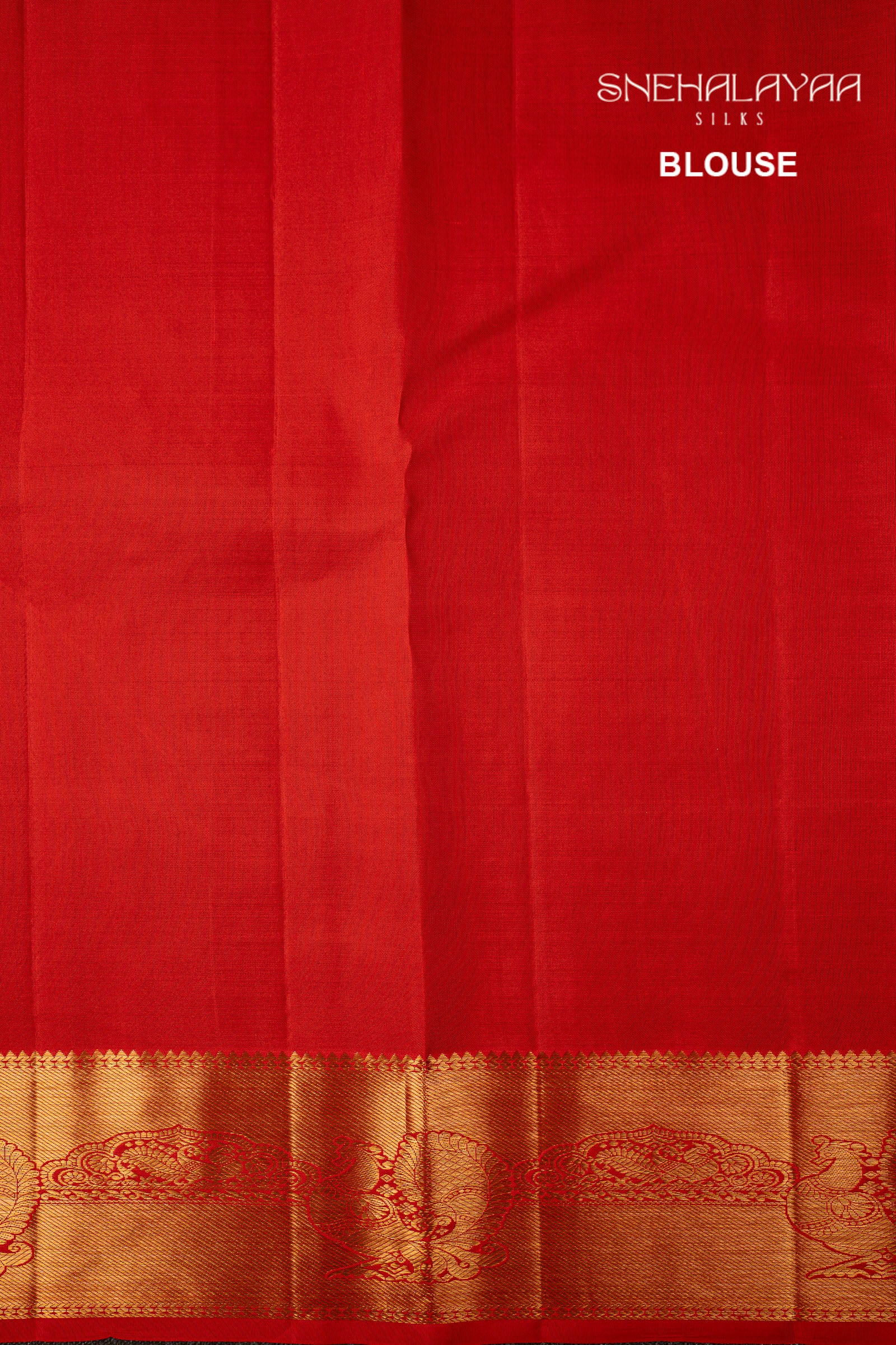 Vermilion Red Kancheevaram Silk Saree