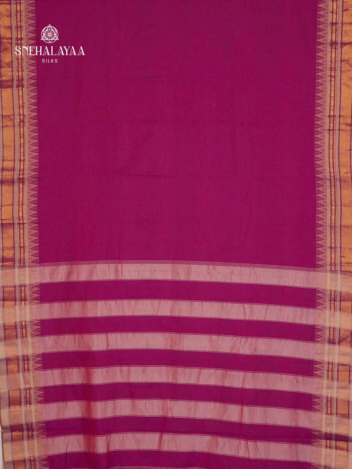 Rani Pink Narayanpet Cotton Saree without Blouse