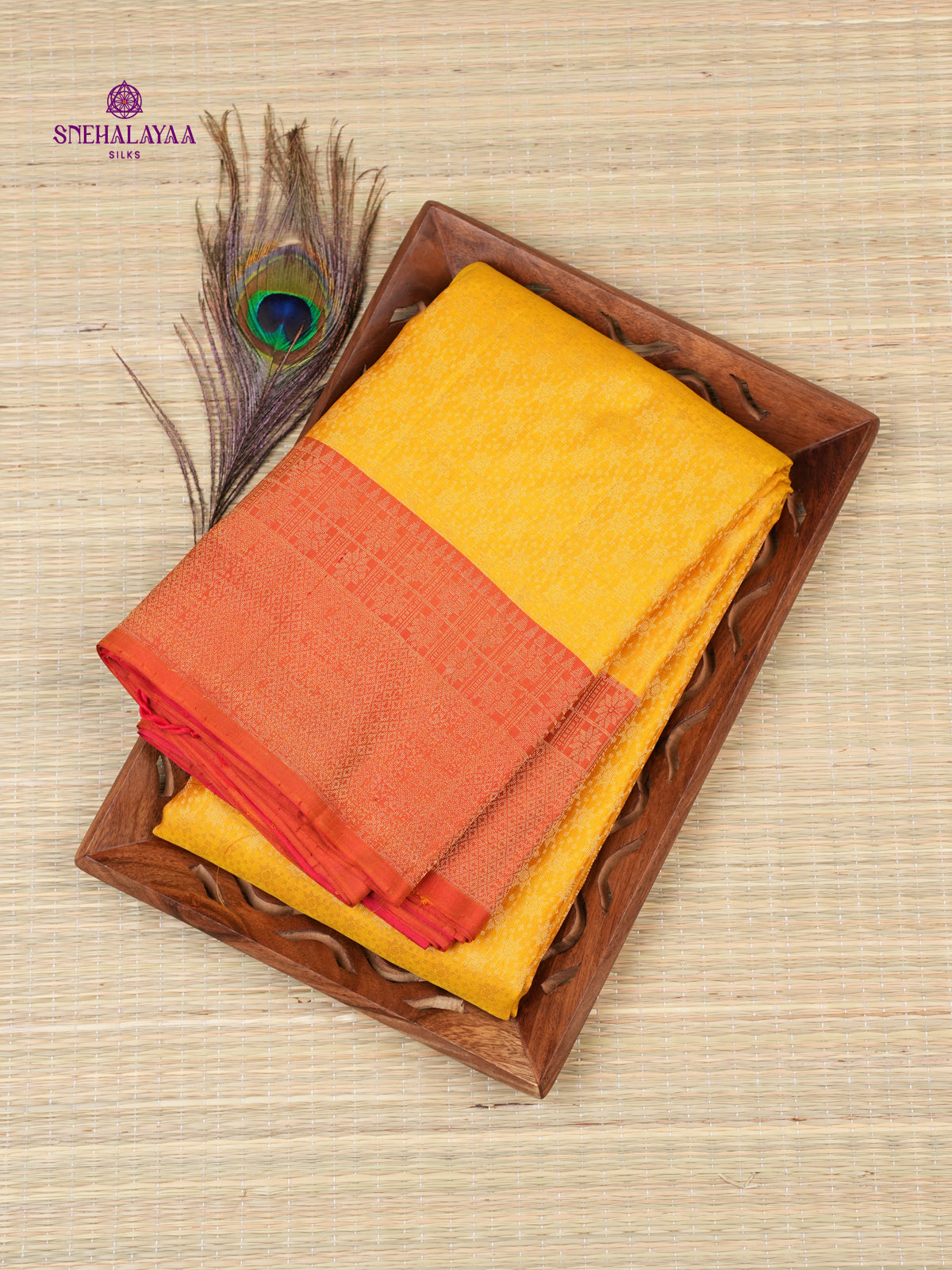 Golden Yellow Kanjivaram Silk Saree