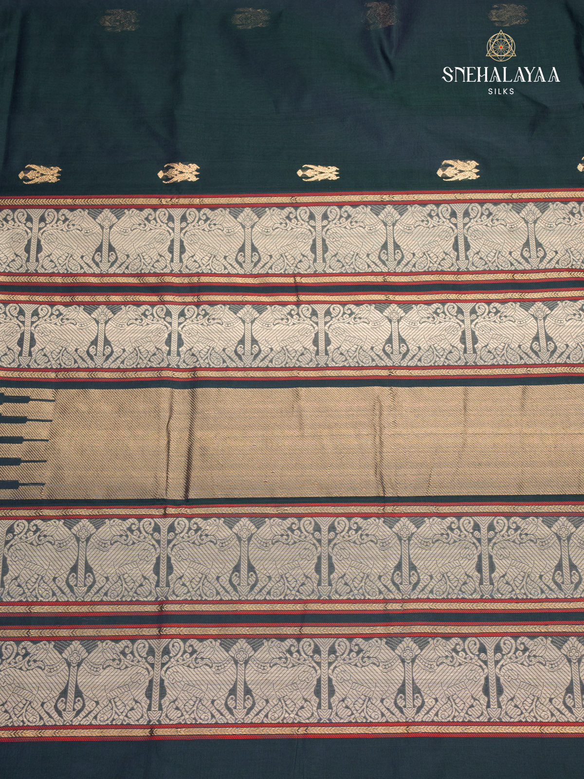 Light Black Kanchi Silk Cotton Saree